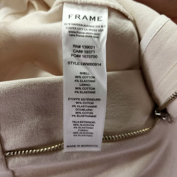 Frame Le Crop Flare Trouser Women’s 4 Ivory Thick Stretch Shaping Pant - Picture 9 of 12